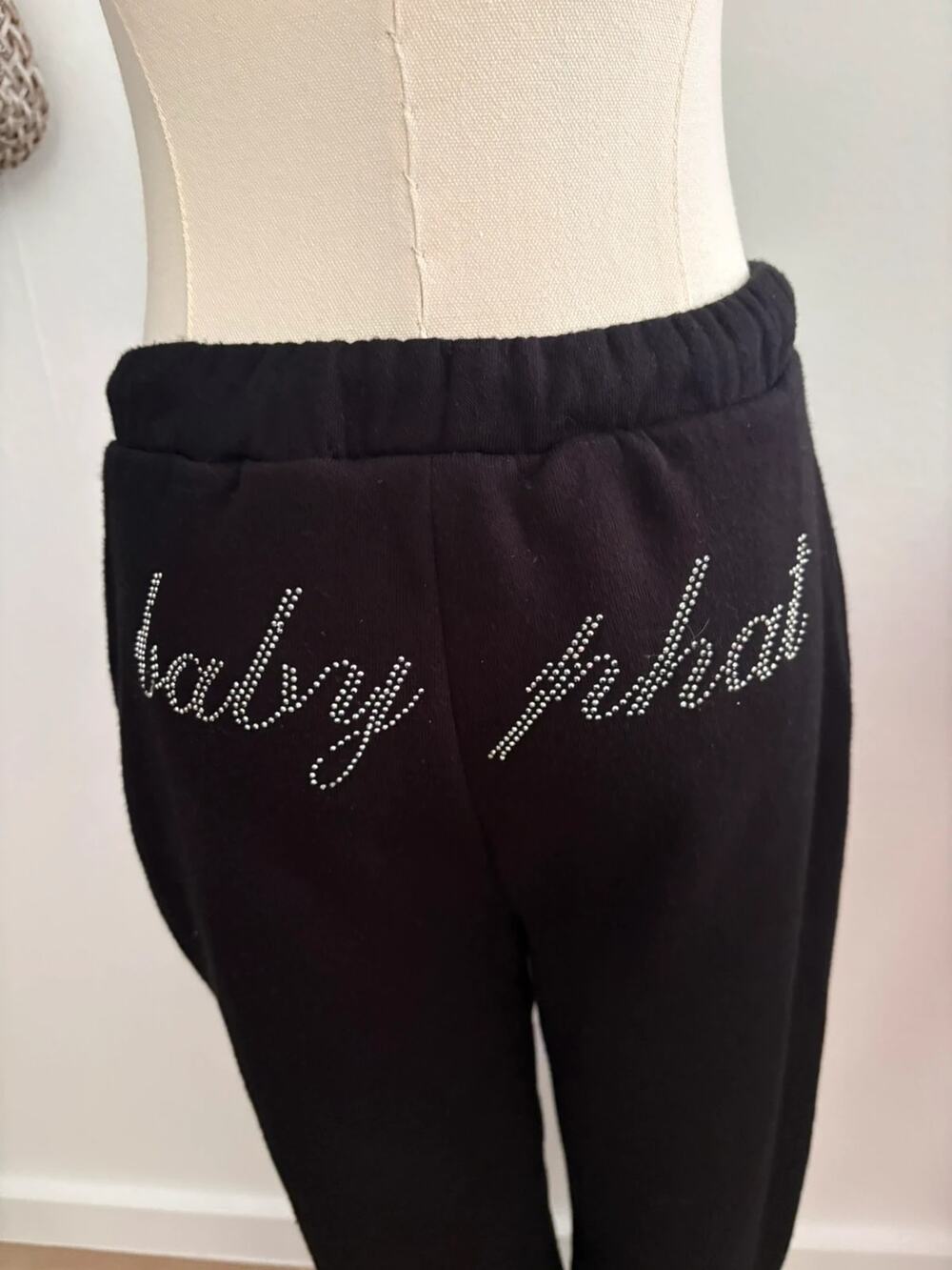 baby phat rhinestone black sweatpants